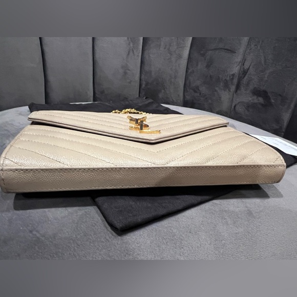 YSL cassandre flap large wallet on chain beige - Picture 6 of 16